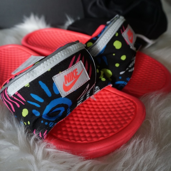 nike fanny pack slides pink